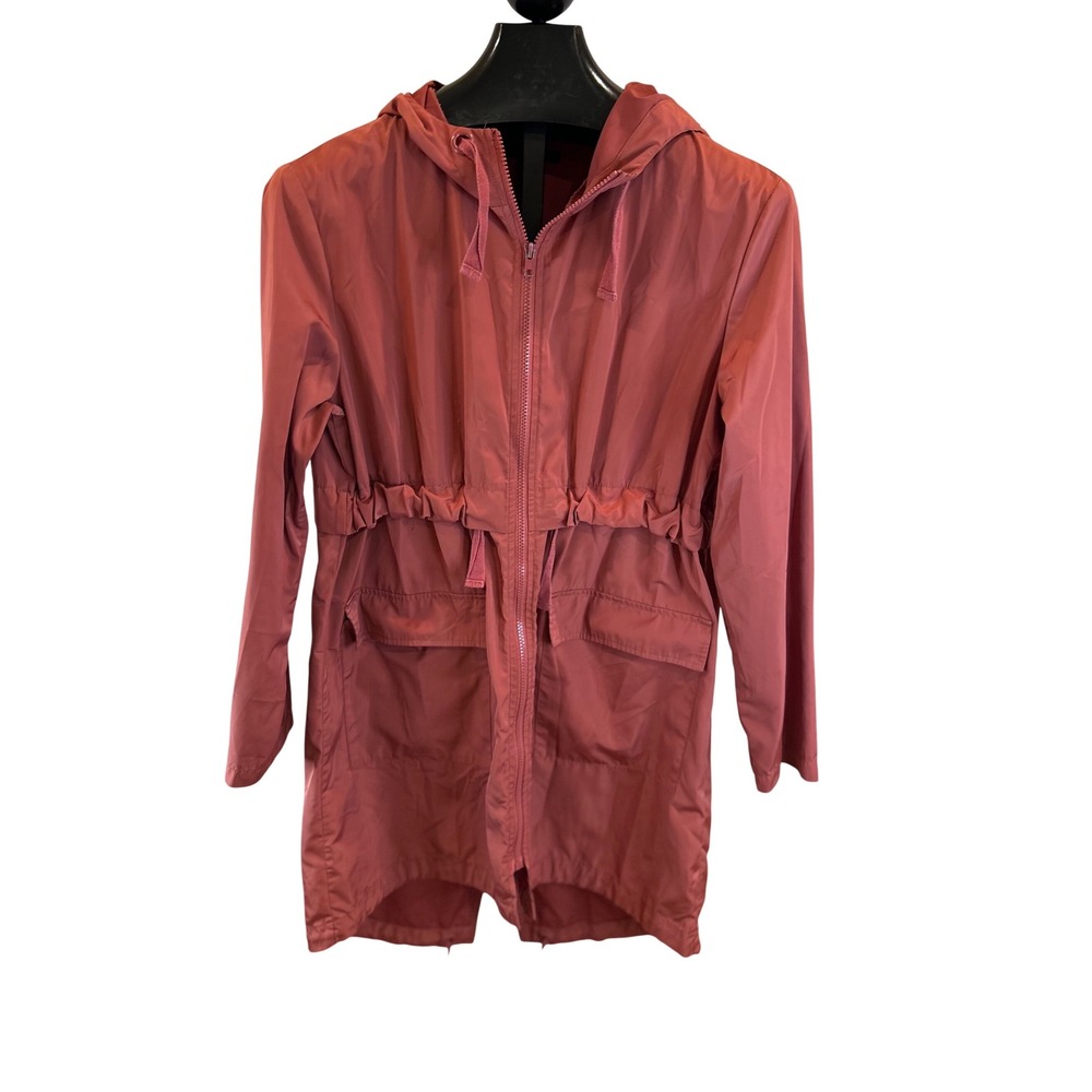Forever 21 Women's Red Drawstring Anorak Hooded Utility Jacket Size Medium